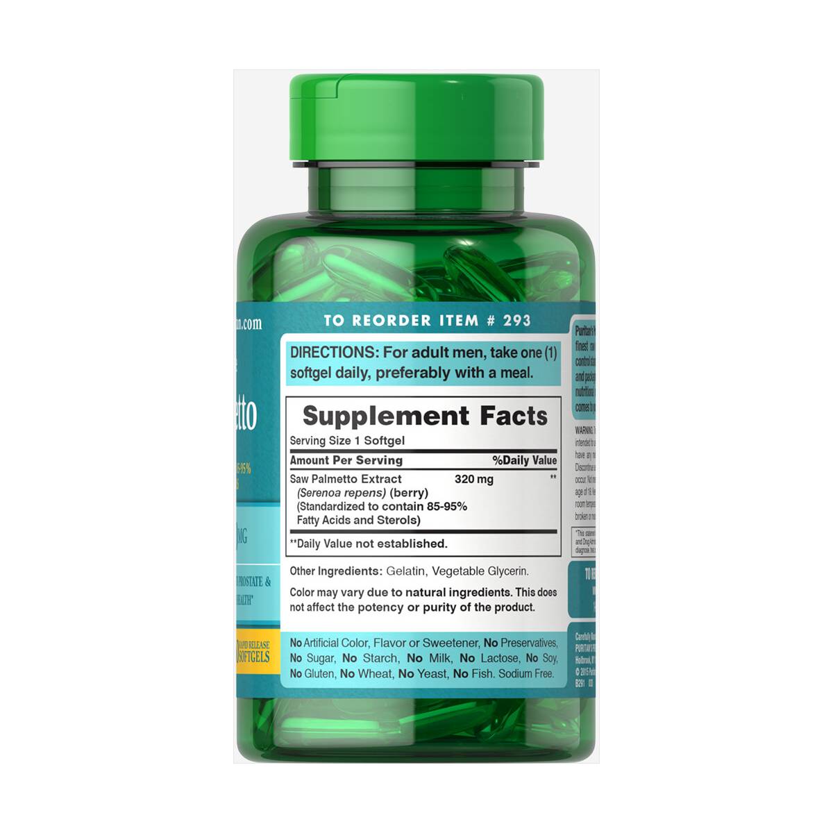 Puritan’s Pride, Saw Palmetto Standardized Extract 320 mg