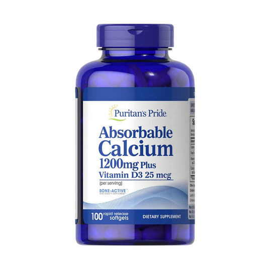 Puritan's Pride, Absorbable Calcium 1200 mg Plus Vitamin D3 25 mcg