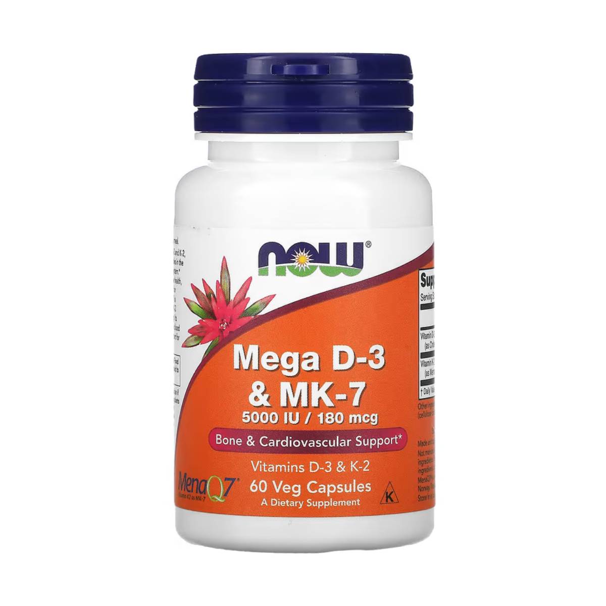 NOW Foods, Mega D-3 & MK-7, 180 mcg (5,000 IU)