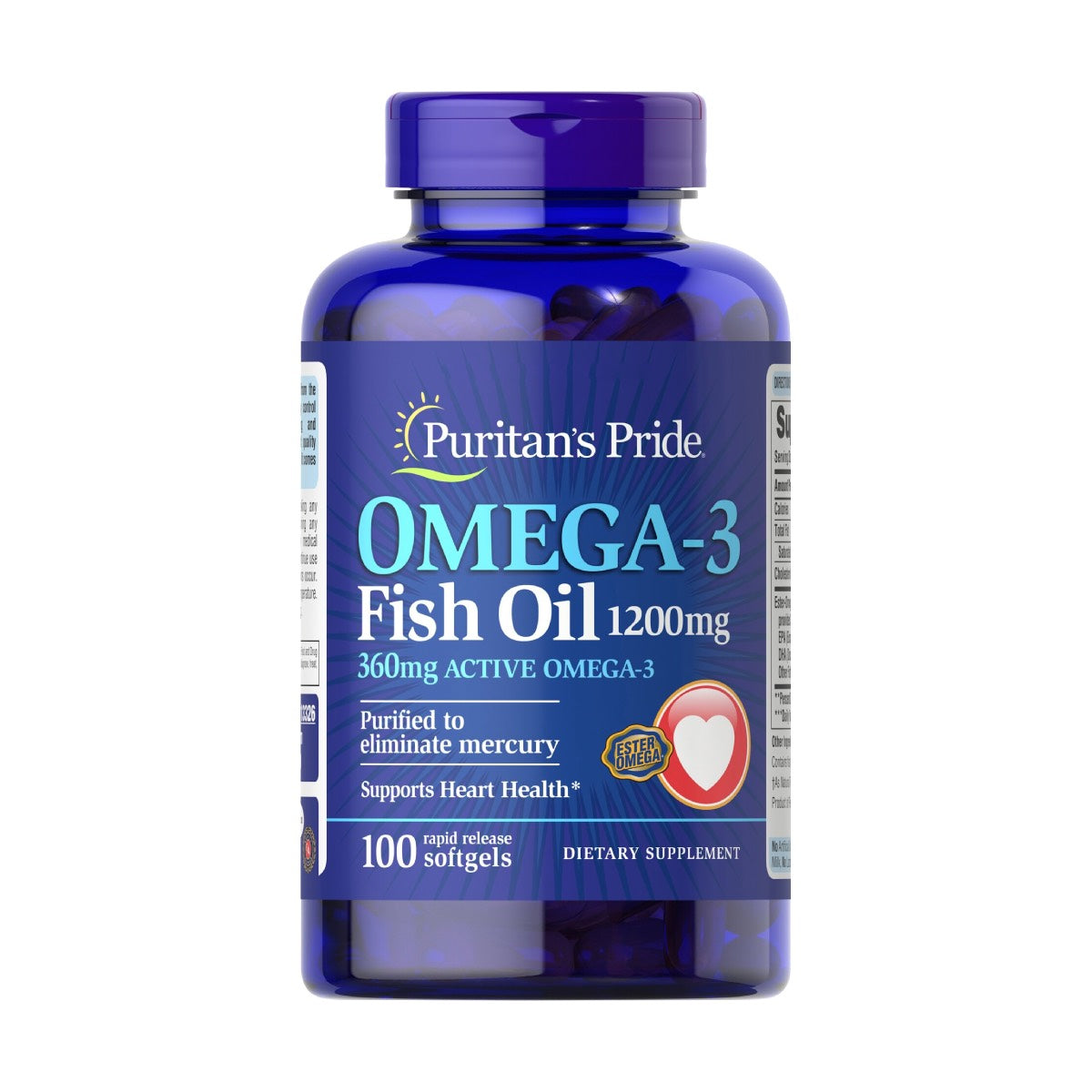 Puritan s Pride Omega 3 Fish Oil 1200 mg 360 mg Active Omega 3