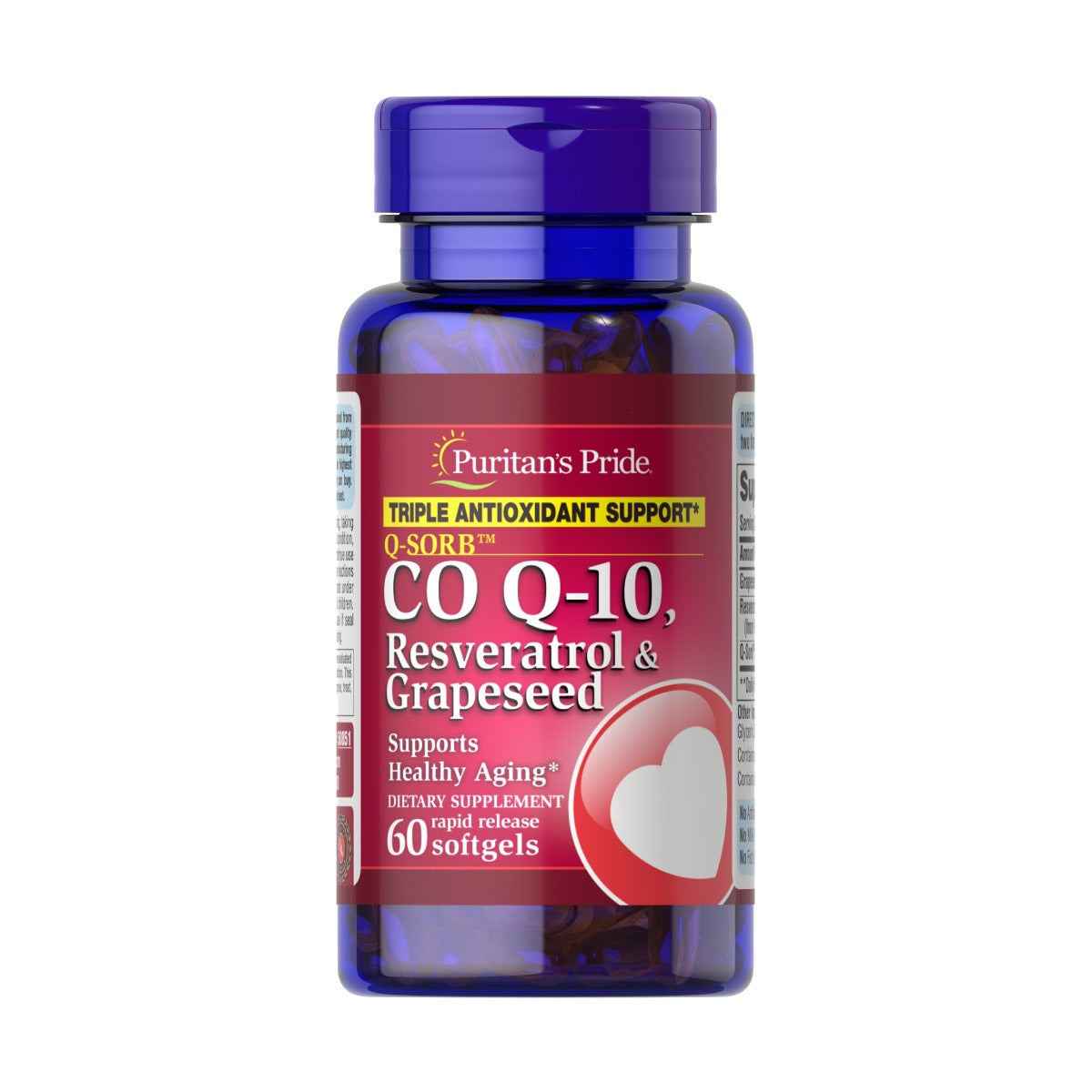 Puritan's Pride, Q-SORB™ Co Q-10, Resveratrol & Grapeseed | Puritans Pride, Q-SORBTM Co Q-10, resveratrol y semilla de uva | COQ10 | CO Q 10 | CO q10 | COQ-10